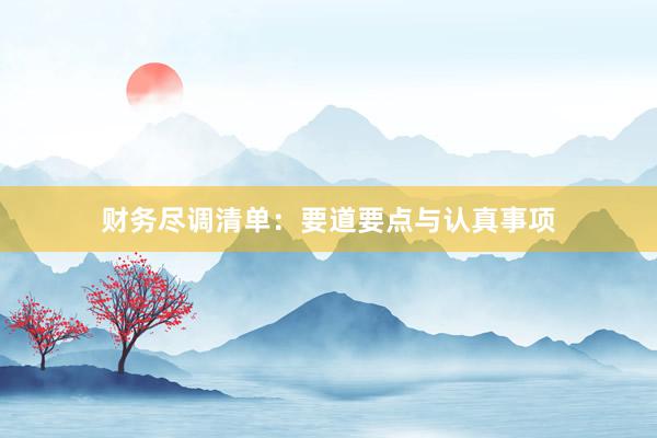 财务尽调清单：要道要点与认真事项